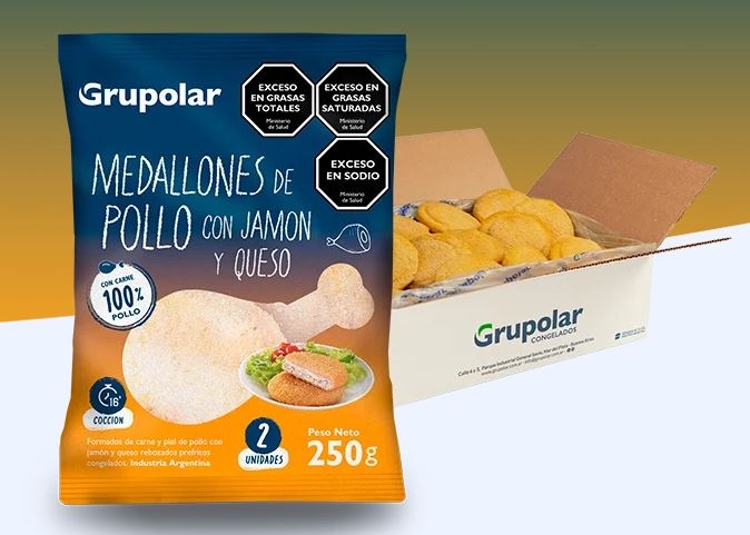 MEDALLON DE POLLO C/JAMON Y QUESO *250 grs.